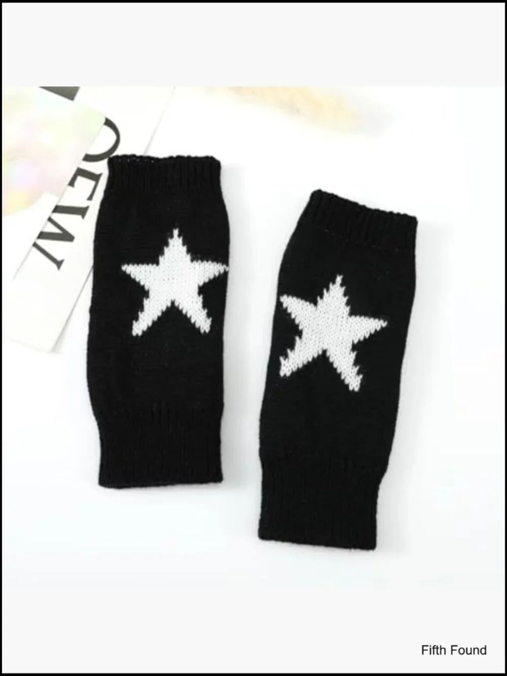 Y2K Star Pattern Fingerless Gloves Thumb Hole Arm Warmers